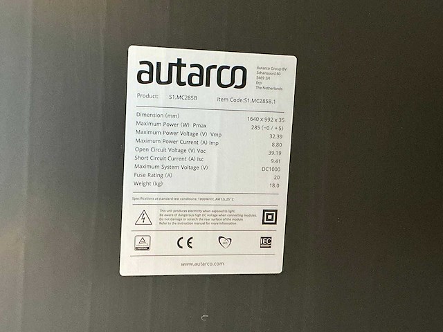 Autarco mc285b 285wp zonnepaneel (6x) - afbeelding 5 van  6