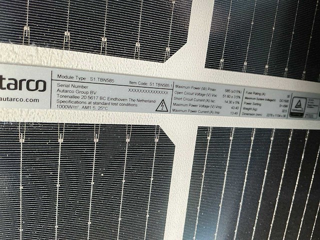 Autarco tbn585 585wp zonnepaneel (14x) - afbeelding 4 van  4