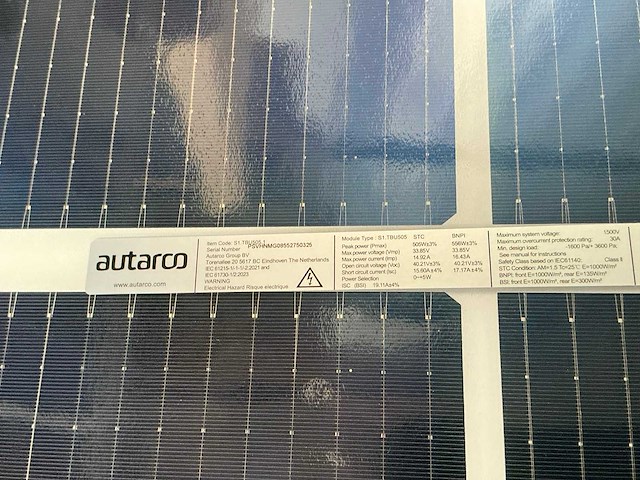 Autarco tbu505 505wp zonnepaneel (36x) - afbeelding 5 van  7