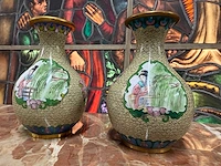 Authentiek cloisonne vaas - afbeelding 2 van  3