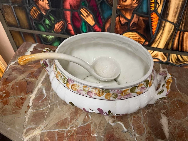 Authentiek italiaans porselein soupiere - afbeelding 3 van  4