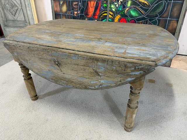 Authentieke franse eiken tafel 1918+- - afbeelding 1 van  6