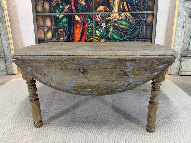 Authentieke franse eiken tafel 1918+- - afbeelding 2 van  6