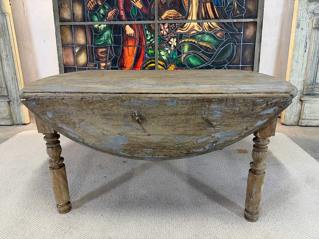 Authentieke franse eiken tafel 1918+- - afbeelding 2 van  6