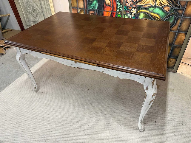 Authentieke uitschuifbare eetkamer tafel - afbeelding 1 van  5