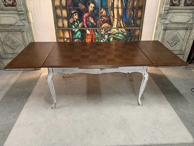 Authentieke uitschuifbare eetkamer tafel - afbeelding 5 van  5