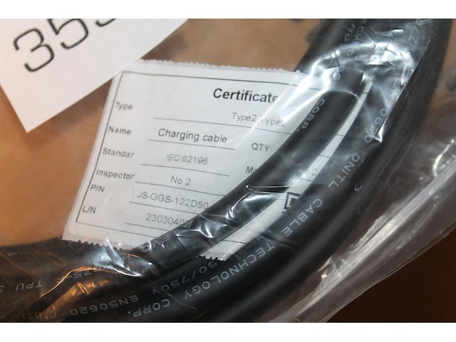 Autolaadkabel / koppelkabel type 2. 6m 3x2,5 mm2. - afbeelding 3 van  3