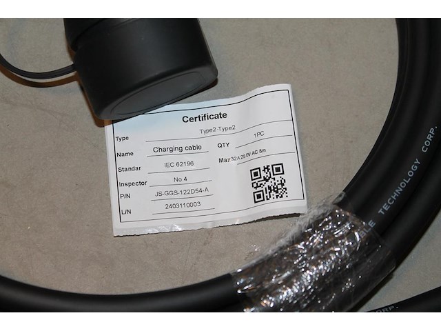 Autolaadkabel / koppelkabel type 2. 8m 3x6mm2. - afbeelding 3 van  3