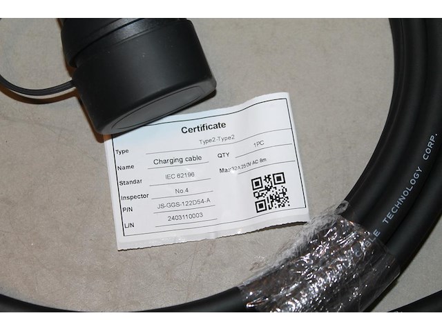 Autolaadkabel / koppelkabel type 2. 8m 3x6mm2. - afbeelding 3 van  3