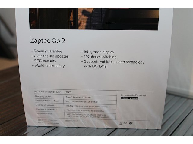 Autolader zaptec go 2 asphalt black. - afbeelding 3 van  3