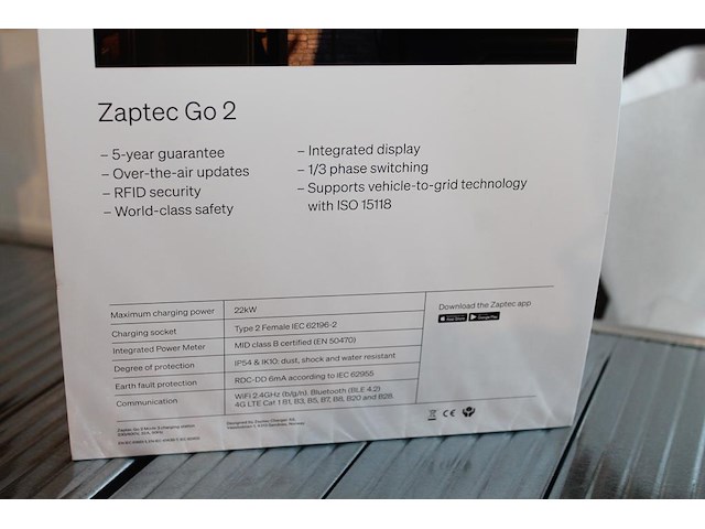 Autolader zaptec go 2 asphalt black. - afbeelding 3 van  3