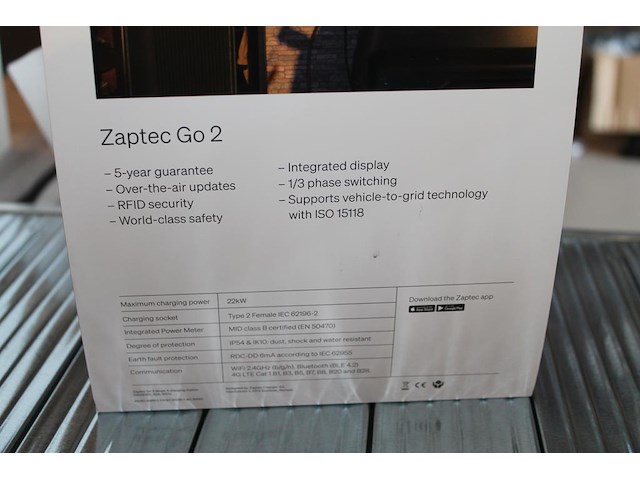 Autolader zaptec go 2 asphalt black. - afbeelding 3 van  3