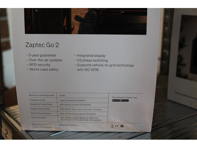 Autolader zaptec go 2 asphalt black. - afbeelding 3 van  3