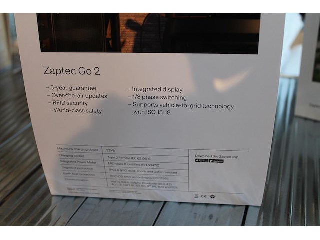Autolader zaptec go 2 asphalt black. - afbeelding 3 van  3