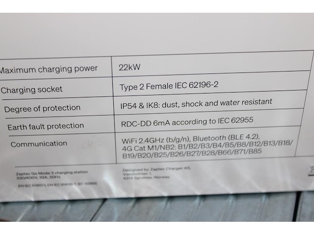 Autolader zaptec go asphalt black. - afbeelding 3 van  3