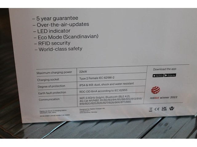 Autolader zaptec go asphalt black. - afbeelding 3 van  3