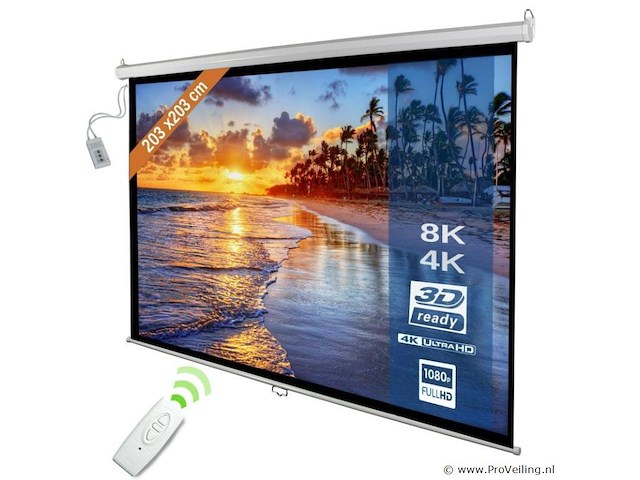 Automatisch beamerscherm hdtv, 8k, 4k, 3d 203 x 203cm - afbeelding 1 van  5