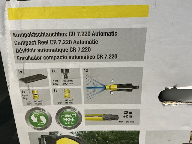 Automatische slanghaspel kärcher, cr7,220, zwart /geel - afbeelding 5 van  5