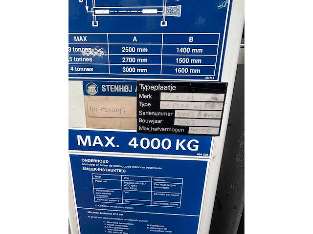 Autop stenhoj - 4 koloms hefbrug 4000kg - afbeelding 5 van  6