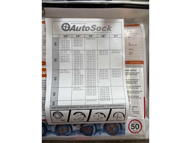 Autosock sneeuwketting/socks partij van 284 stuks velg - afbeelding 3 van  28