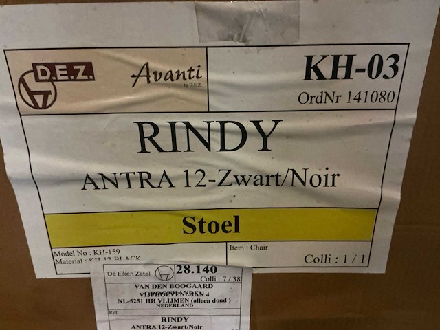 Avanti antra 12-zwart/noir eetkamerstoel (6x) - afbeelding 5 van  5