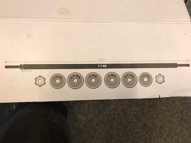 Avento 20 kg barbell set - afbeelding 2 van  3