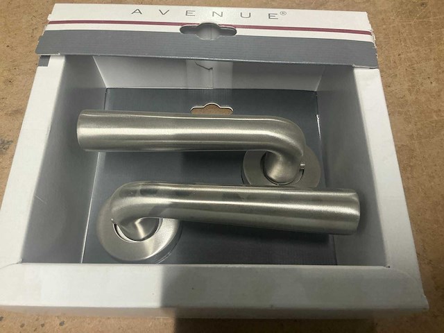 Avenue bianco deurkruk rond rozet rvs (10x) - afbeelding 2 van  5