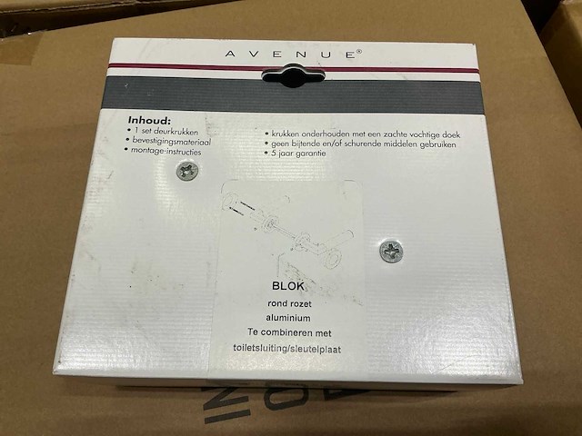 Avenue blok deurkruk set rond rozet aluminium (32x) - afbeelding 3 van  5