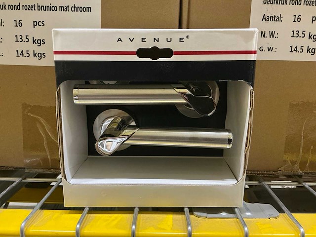 Avenue brunico mat chroom deurkruk set (64x) - afbeelding 1 van  3