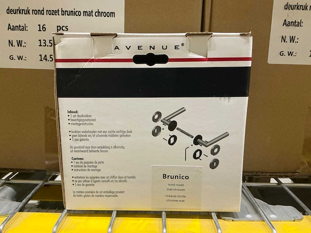 Avenue brunico mat chroom deurkruk set (64x) - afbeelding 2 van  3