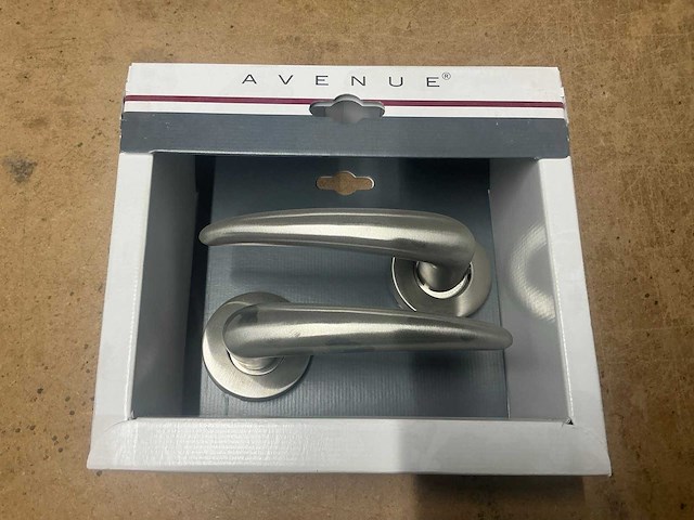 Avenue corno rond rozet deurkruk set rvs (50x) - afbeelding 1 van  6