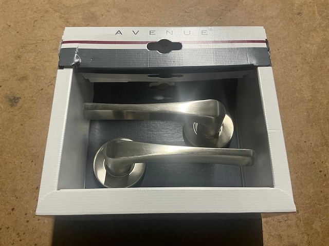 Avenue farfalla rond rozet deurkruk set rvs (8x) - afbeelding 1 van  5