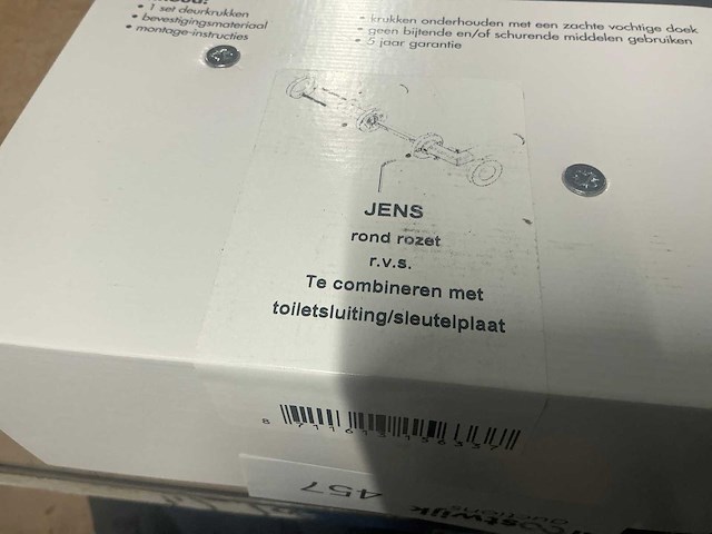 Avenue jens deurkruk rond rozet rvs (12x) - afbeelding 4 van  5