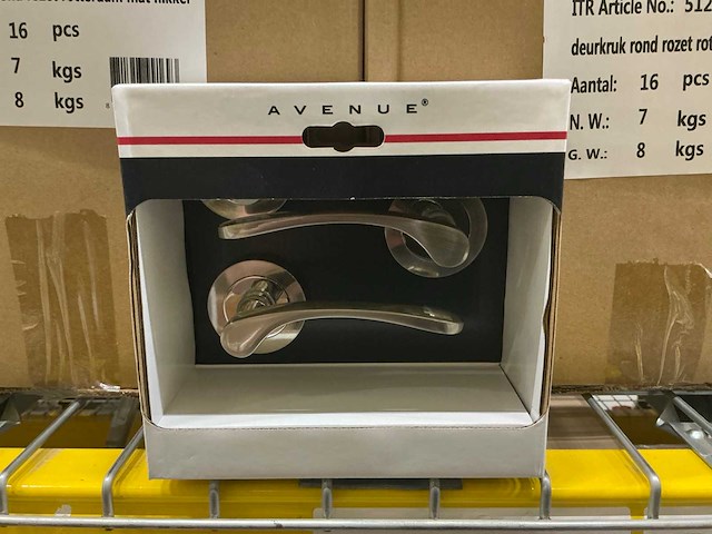 Avenue rotterdam rond rozet deurkruk set mat nikkel (32x) - afbeelding 1 van  6