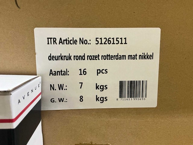 Avenue rotterdam rond rozet deurkruk set mat nikkel (64x) - afbeelding 1 van  2