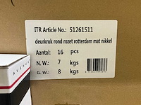 Avenue rotterdam rond rozet deurkruk set mat nikkel (64x) - afbeelding 1 van  2
