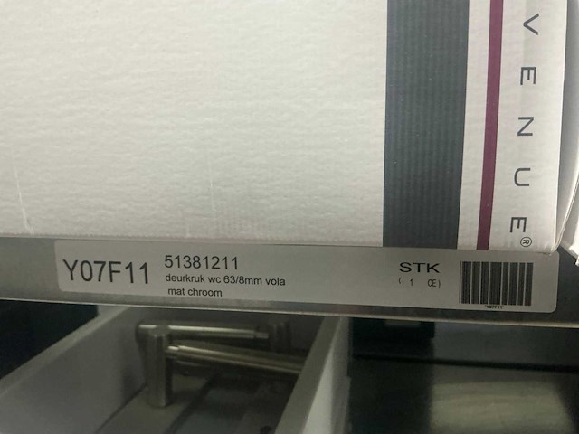 Avenue vola deurkruk set wc 63/8 mat chroom (15x) - afbeelding 2 van  2