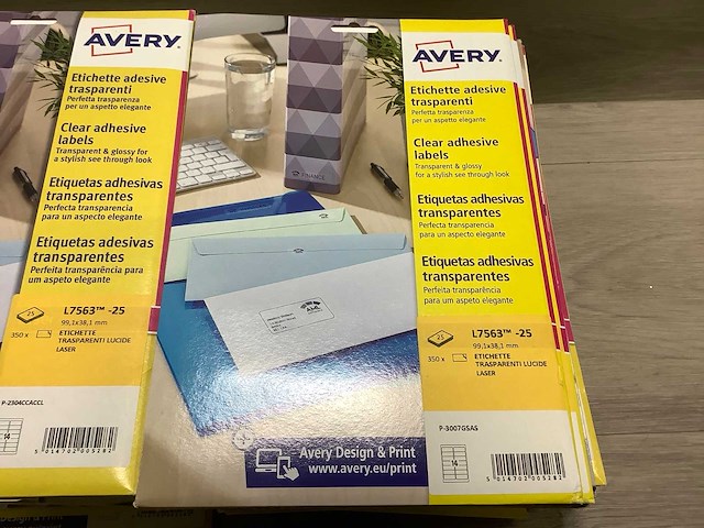 Avery transparante zelfklevende etiketten (12250x) - afbeelding 2 van  3