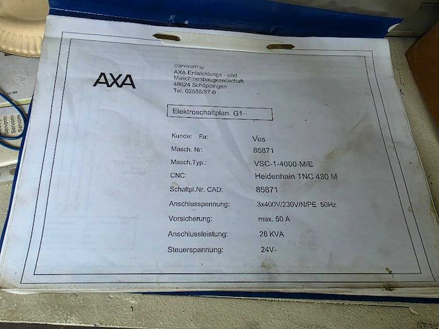 Axa - 2000 - vsc-1-4000-m/e - cnc freesmachine - afbeelding 11 van  17