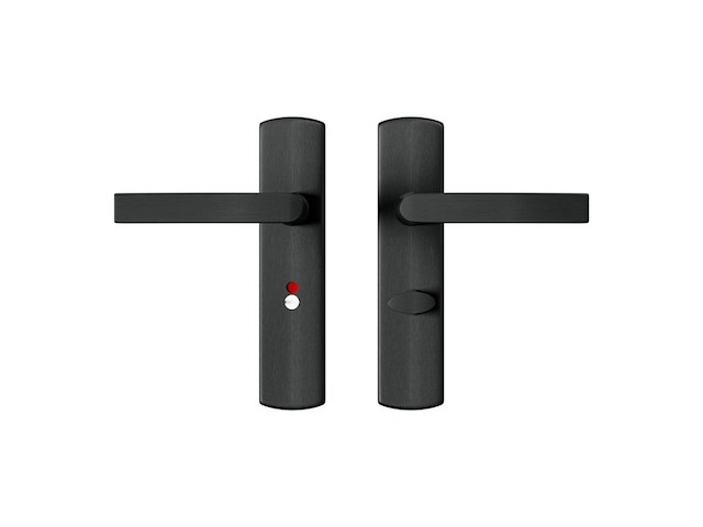 Axa deurkrukset curve klik blindschild met wc/badkamersluiting zwart - afbeelding 1 van  4