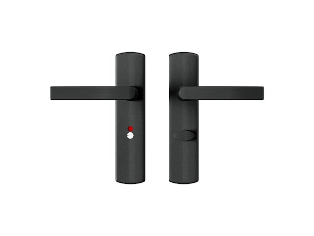 Axa deurkrukset curve klik blindschild met wc/badkamersluiting zwart - afbeelding 3 van  4