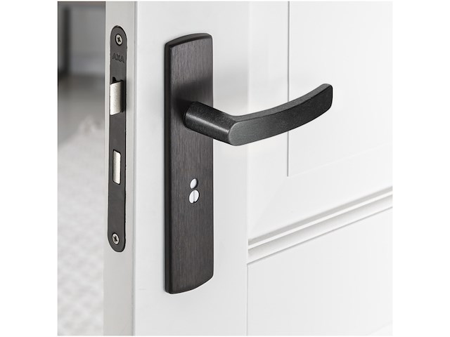 Axa deurkrukset curve klik blindschild met wc/badkamersluiting zwart - afbeelding 4 van  4