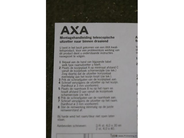 Axa telescopische uitzetter telescopische raamuitzetter 30in 2826-00-49/e - afbeelding 2 van  3