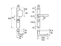 Axa veiligheidsbeslag smal aluminium geslepen pc55 met kerntrekbeveiliging skg*** - afbeelding 3 van  6