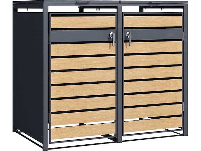 Axi lucas containerombouw voor 2 afvalcontainers - 240l - afbeelding 1 van  5