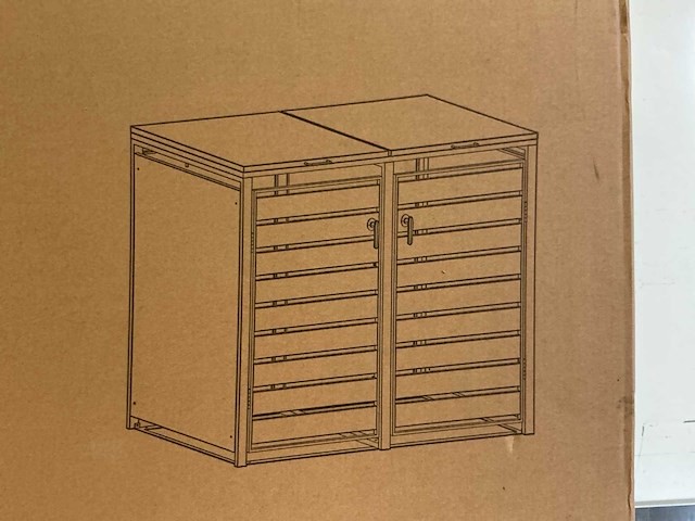 Axi lucas containerombouw voor 2 afvalcontainers - 240l - afbeelding 4 van  5
