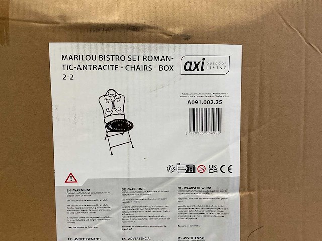Axi marilou 2 bistro stoelen-set opklapbaar - afbeelding 4 van  5