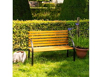 Axi otis houten tuinbank met matzwart stalen frame - afbeelding 2 van  5