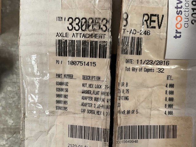 Axle assembly parts kit - afbeelding 2 van  3