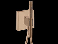 Axor starck showerporter wandhouder met staafhanddouche 2jet en doucheslang brushed red gold